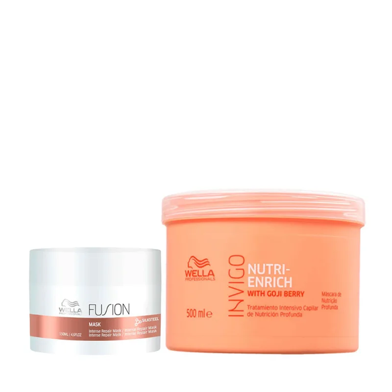 Kit Wella Cronograma Capilar - Enrich Invigo 500ml + Fusion 150ml