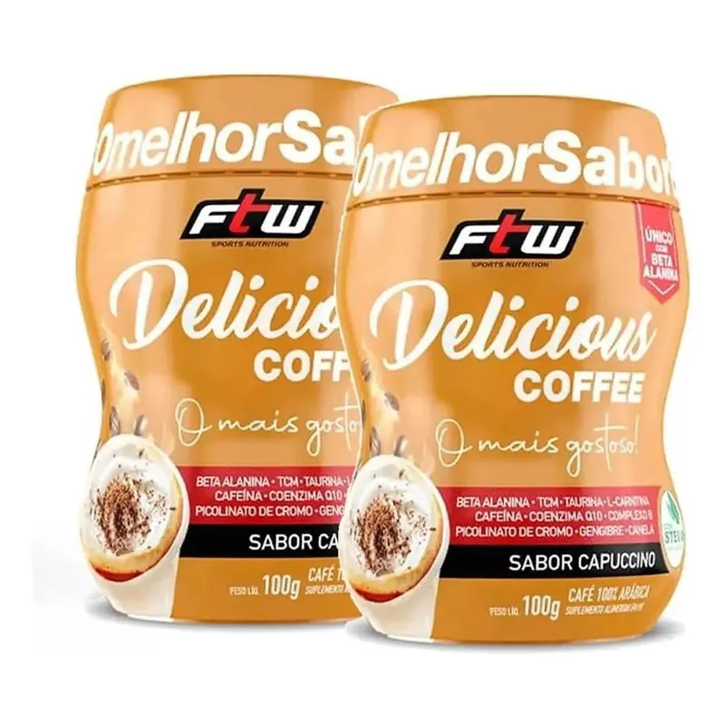 2x Delicious Coffee Cappuccino 100g Ftw 100% Arabica