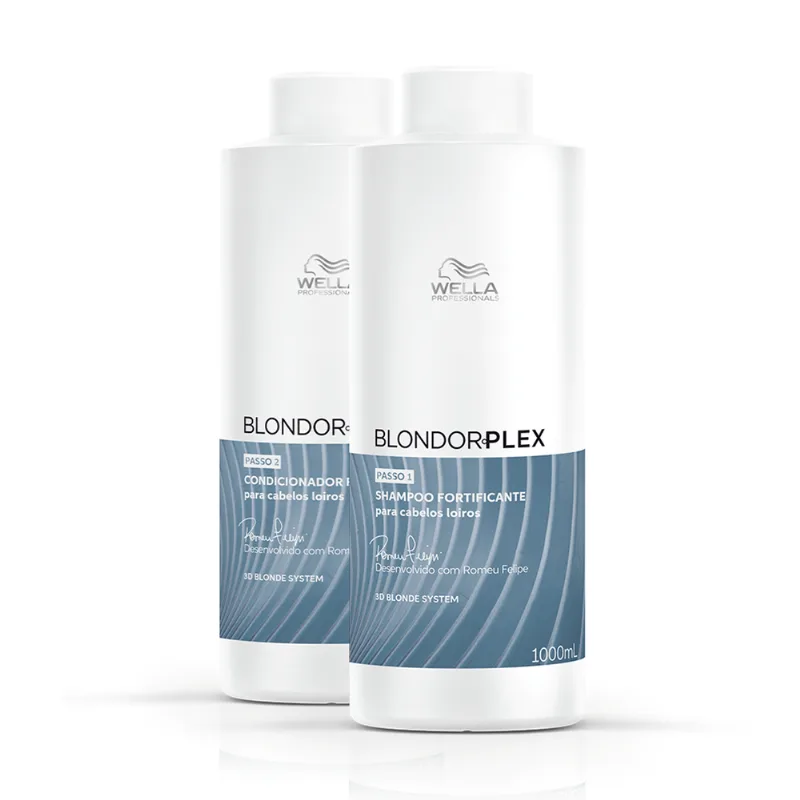 Kit Wella Blondorplex Salão - Shampoo 1L + Condicionador 1L