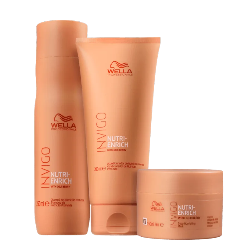 Kit Wella Invigo Nutri Enrich - Shampoo 250ml + Condicionador 150ml + Máscara 200ml