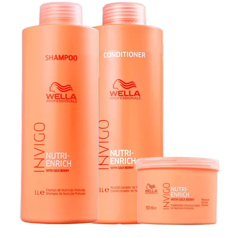 Kit Wella Enrich Invigo - Shampoo 1000ml + Condicionador 1000ml + Mascara 500ml