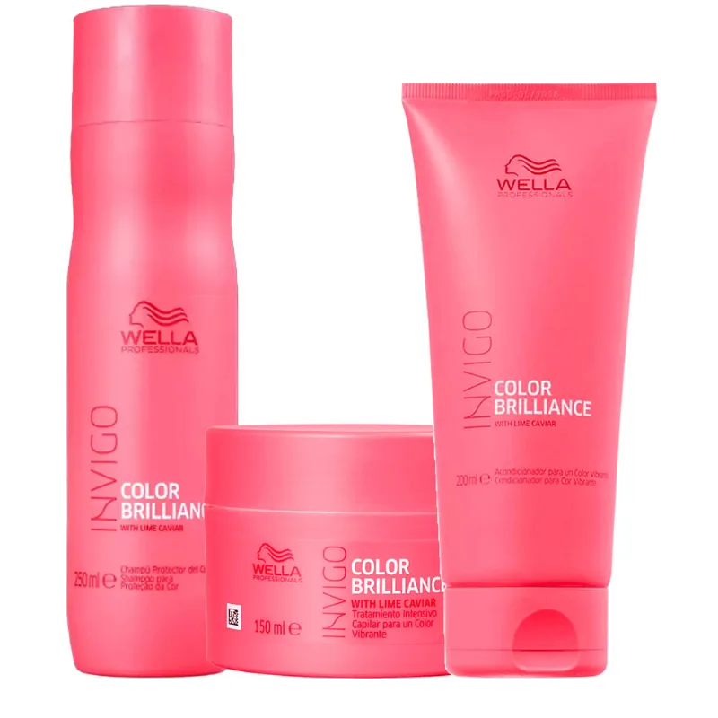 Kit Wella Color Brilliance Invigo - Shampoo 250ml + Mascara 150ml + Condicionador 200ml