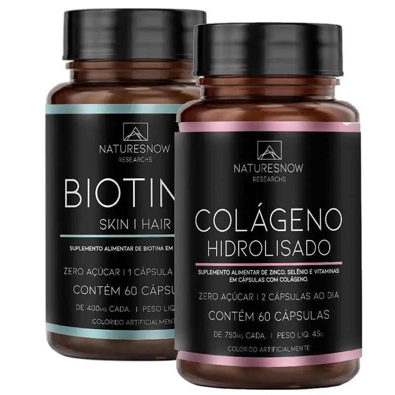 Colágeno Hidrolisado 60 Caps + Biotina 60 Caps- Natures Now