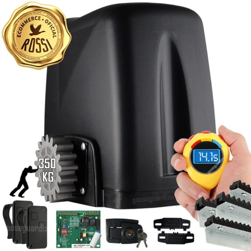 Kit 1 Motor Rossi Dz Atto 4m Crem 2 Control Portão 350Kg