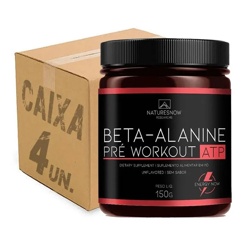 Kit 4x Beta Alanine Alanina Prã Treino Natures Now Sem Sabor