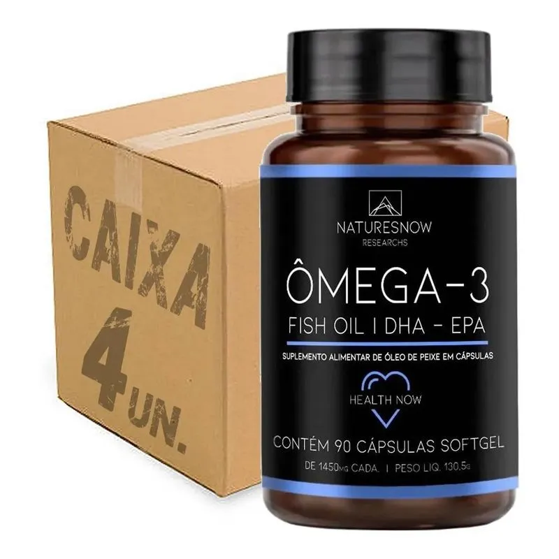 Atacado 4x Omega 3 Fish Oil 60 Caps Natures Now Sem Sabor