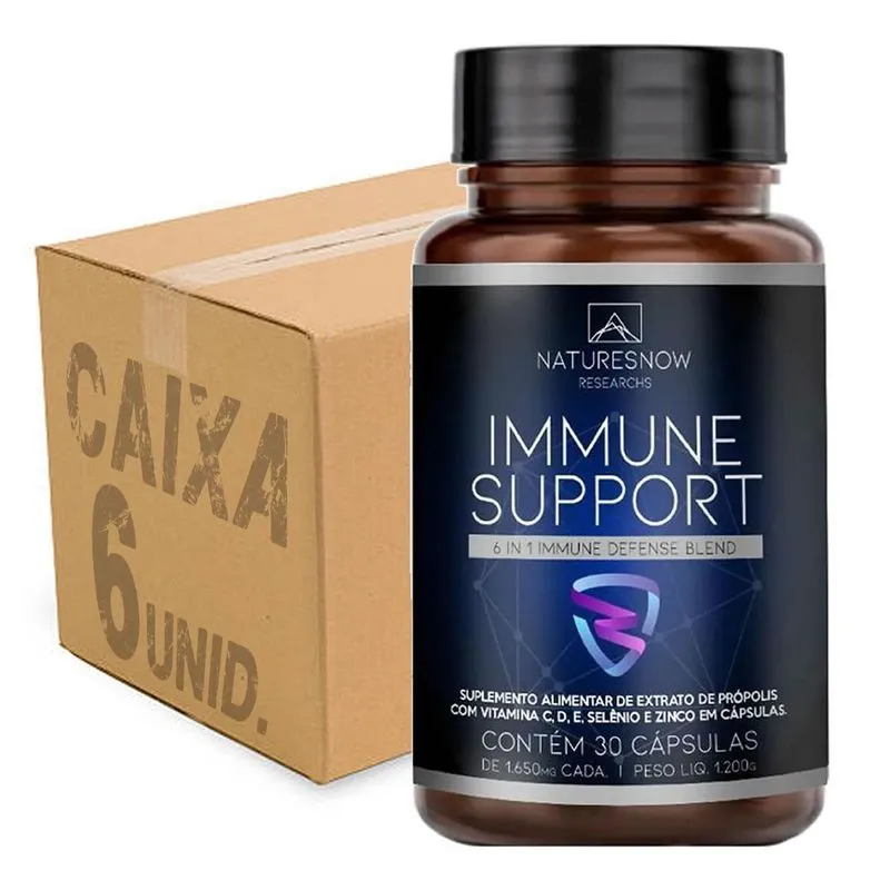 6x Immune Support 30cãps Natures Now Sem Sabor Kit