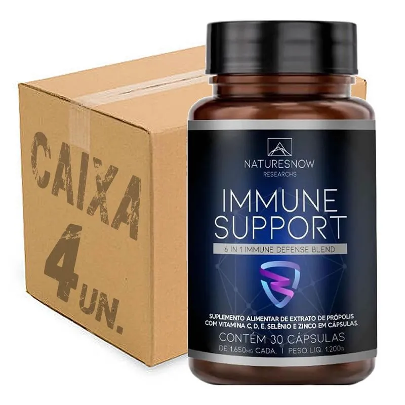4x Immune Support 30cãps Natures Now Sem Sabor Kit