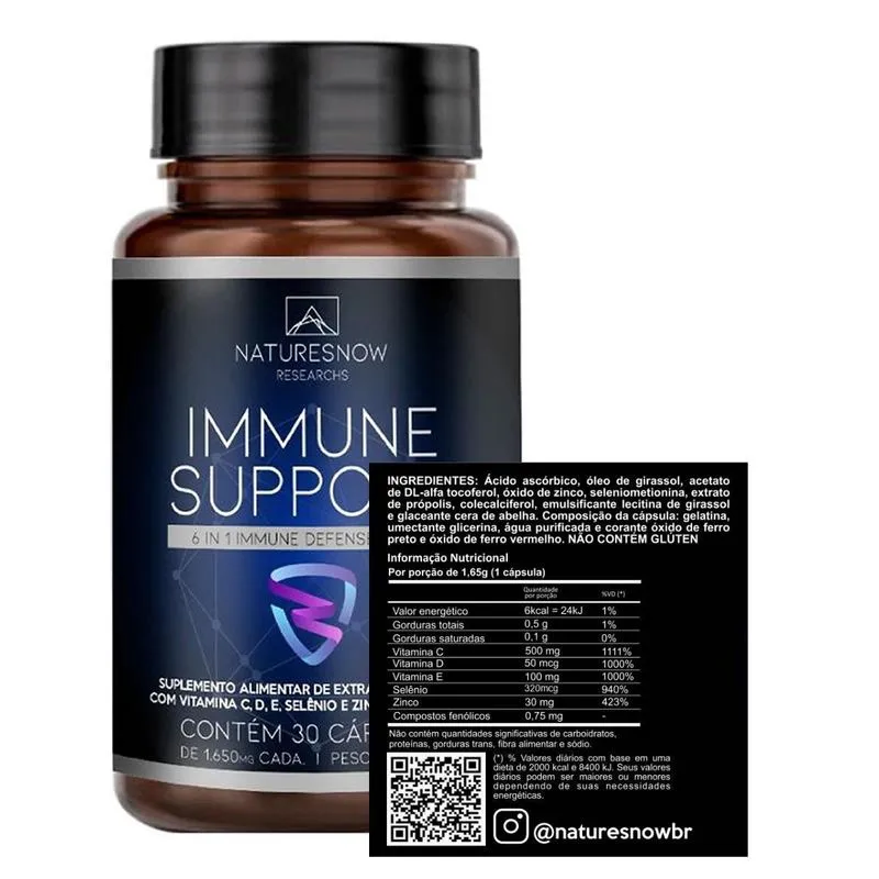 3x Immune Support 30cãps - Natures Now Sem Sabor Kit