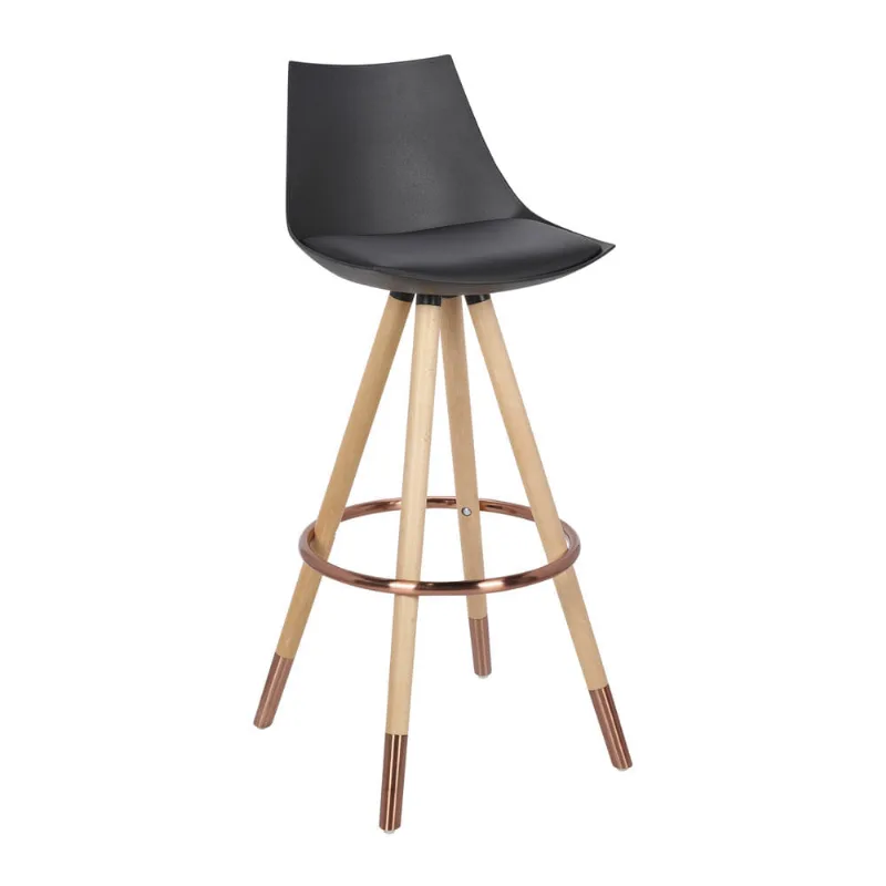 Banqueta Lorena Metallic Preta