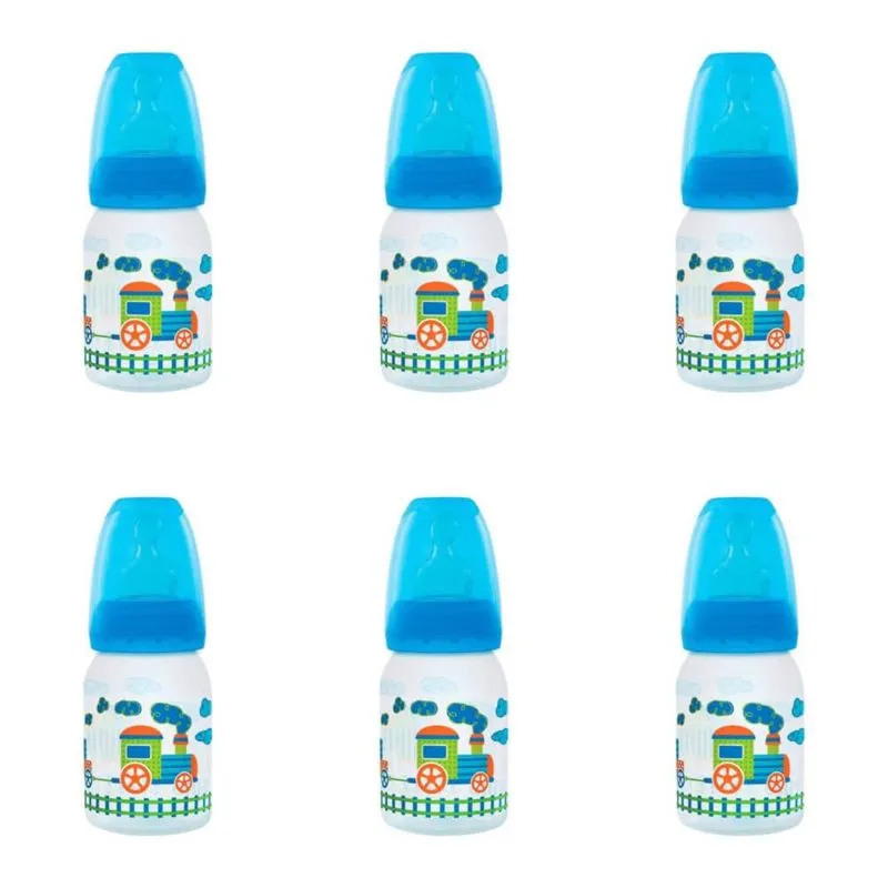 Lillo 614021 Divertida Mamadeira Silicone Tam1 Azul 120ml (Kit C/06)