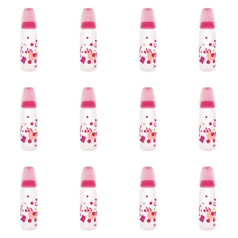 Lillo 614131 Divertida Mamadeira Silicone Tam2 Rosa 240ml (Kit C/12)