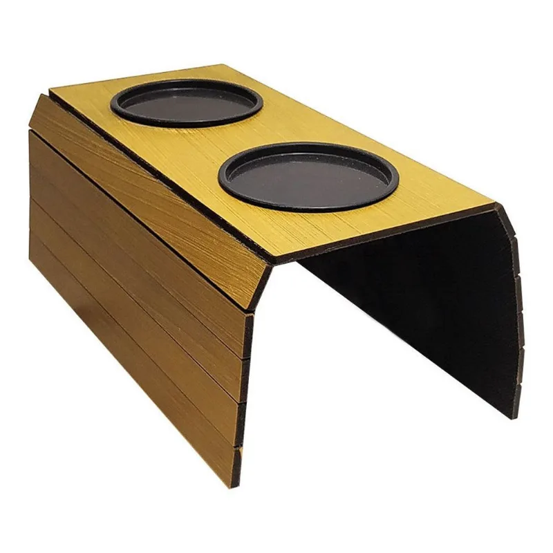 Esteira Braço Sofá Flexível Porta Copos Amarelo Rustico Mdf