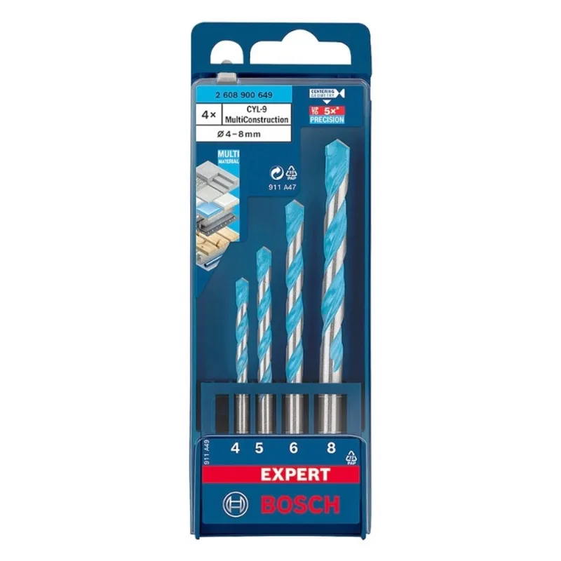 Jogo de Broca Multi Construction 04 Peças 4-5-6-8mm Bosch