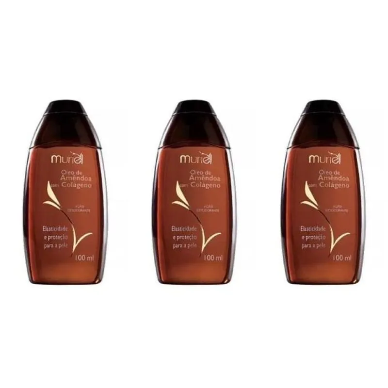 Muriel ÓLeo Corporal AmÊNdoas E ColÁGeno 100ml (Kit C/03)