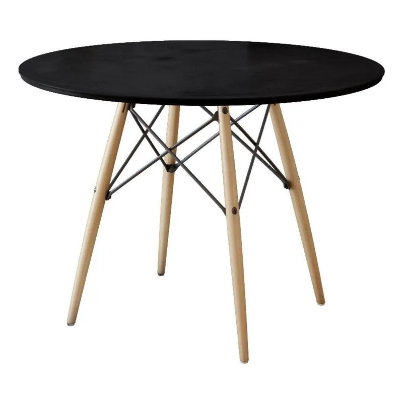 Mesa Eiffel Wood Tampo De Madeira 110 Cm Preto New Green - Preto