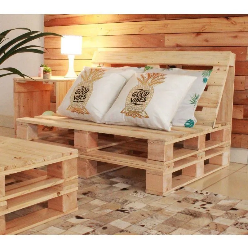 Sofa De Palete Em Pinus 2 Lugares Marrom