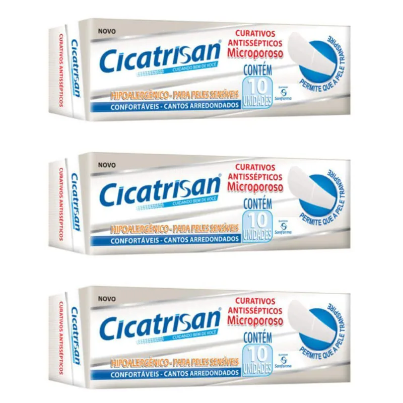 Sanfarma Cicatrisan Microporoso Curativos C-10 (Kit C-03)