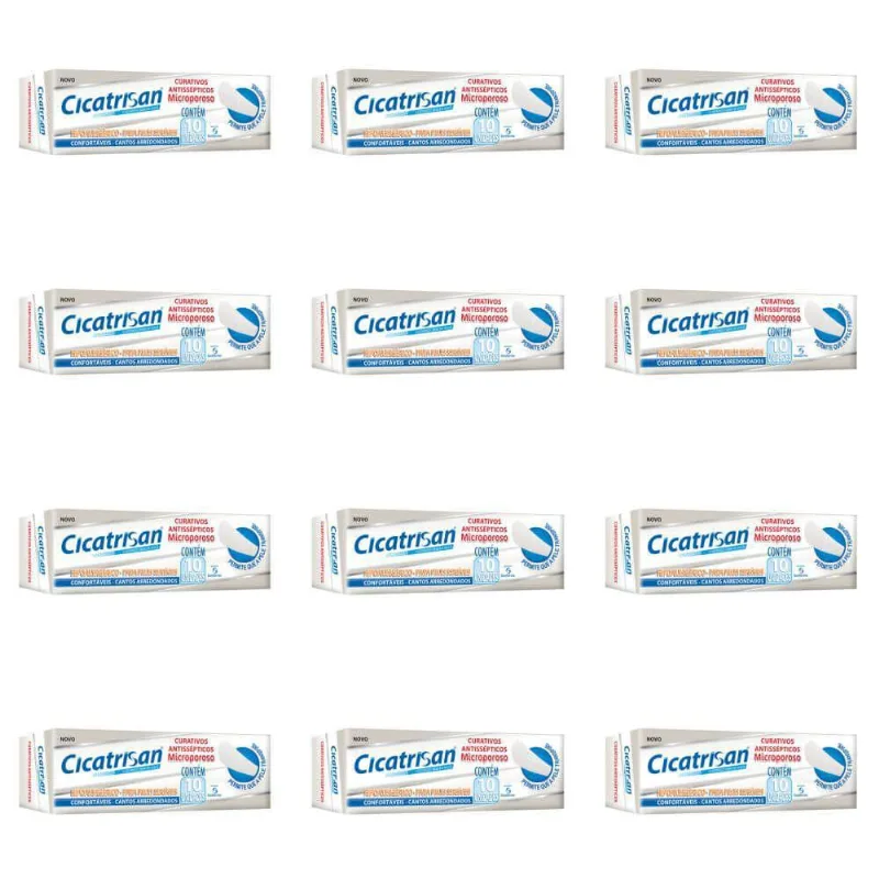 Sanfarma Cicatrisan Microporoso Curativos C-10 (Kit C-12)