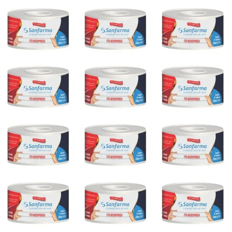 Sanfarma HipoalergENica Fita Microporosa 25x4,5 (Kit C-12)