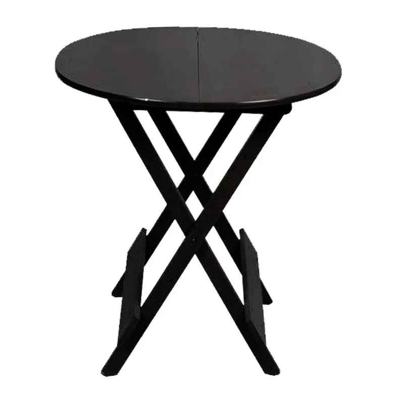 Mesa Dobravel De Madeira 90 Redonda - Preto