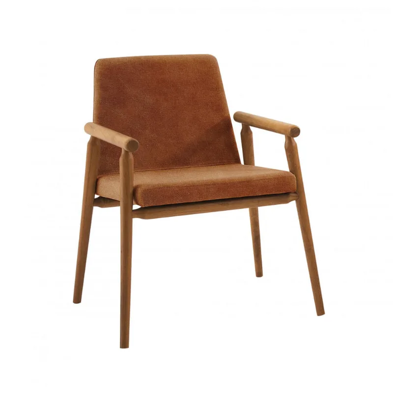 Mini Poltrona Rodrigues Courissimo Caramelo Base Castanho T391