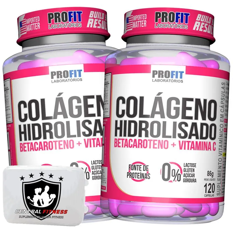 Colageno Hidrolisado Pote 120 Capsulas 86 Gramas + Porta CÁPsulas