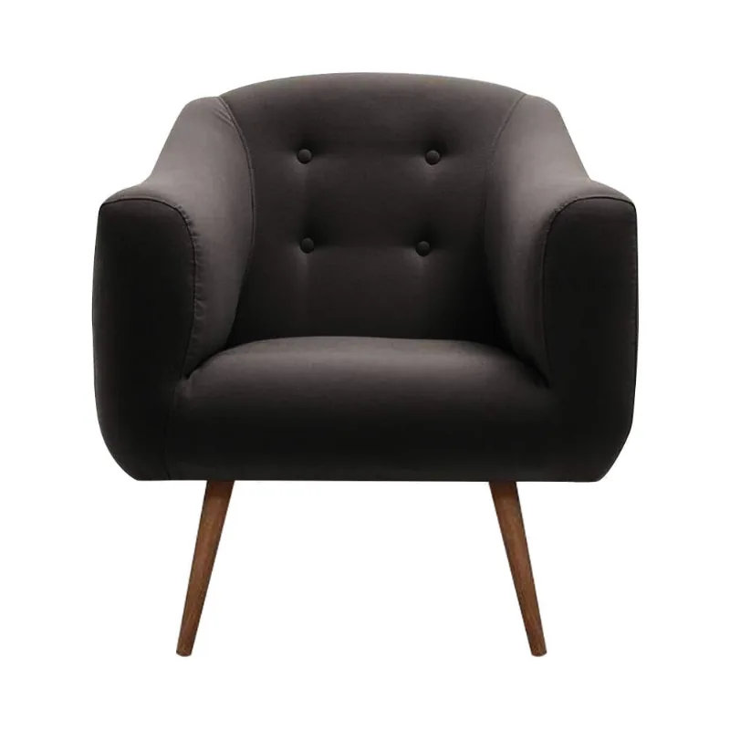 Poltrona Zap Linho Chumbo Base Castanho T1070