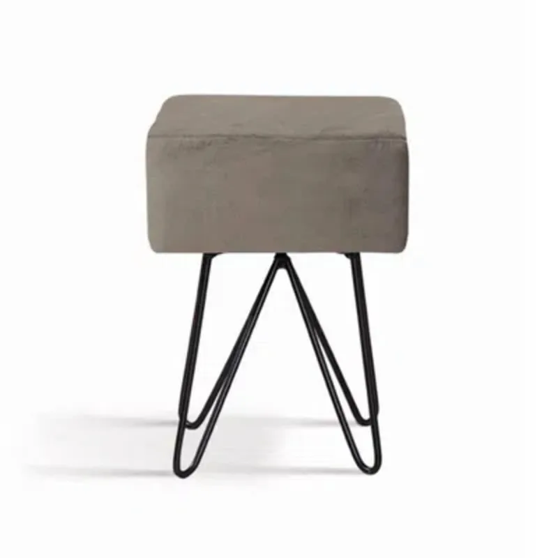 Puff Box Alto Butterfly Base Aço Preto Veludo Fendy T0066 Puff Box Alto Butterfly Base Aço Preto Veludo Fendi T0066