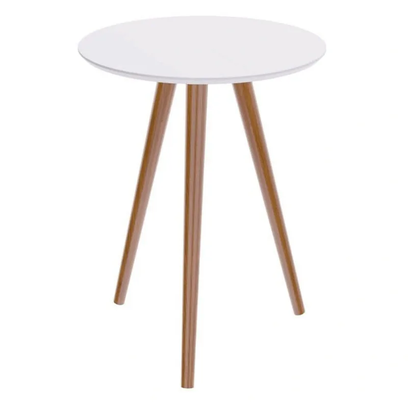 Mesa Lateral Valentinna Base Clara Branco Fosco 50cm
