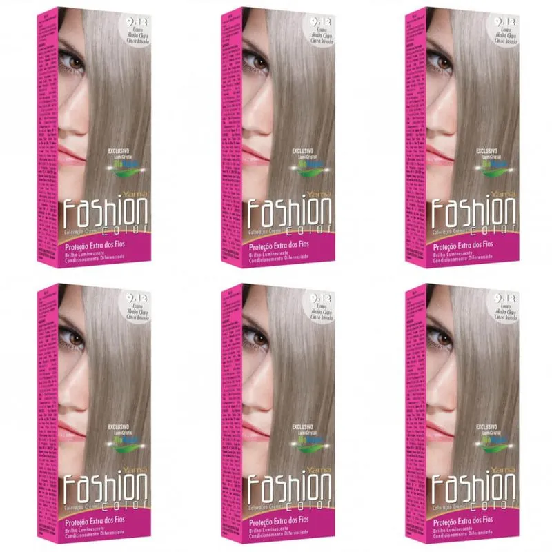 YamÁ Fashion Color ColoraÇÃO Mini Kit 9.12 Louro Muito Claro Cinza Irisado (Kit C/06)