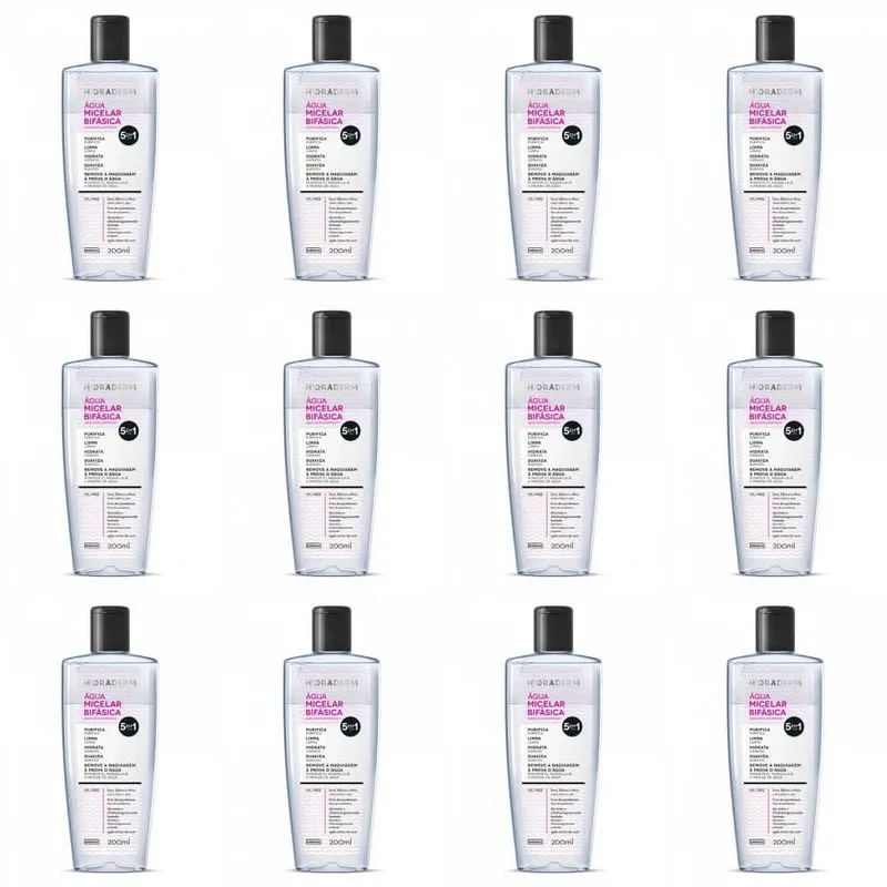 Farmax Hidraderm AGua Micelar BifASica 200ml (Kit C-12)