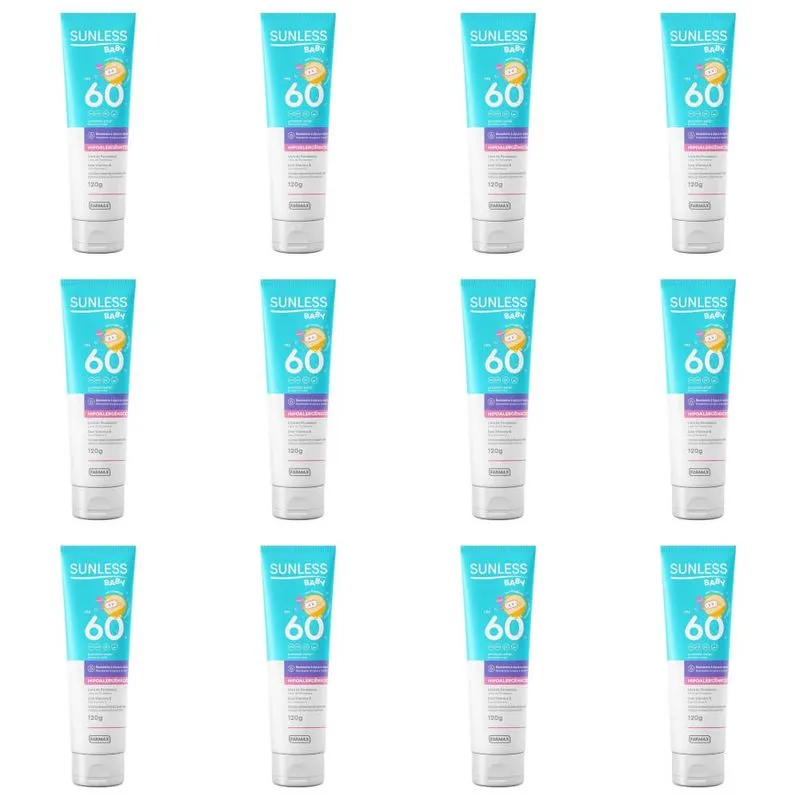 Farmax Sunless Baby Fps 60 Protetor Solar 120g (Kit C/12)
