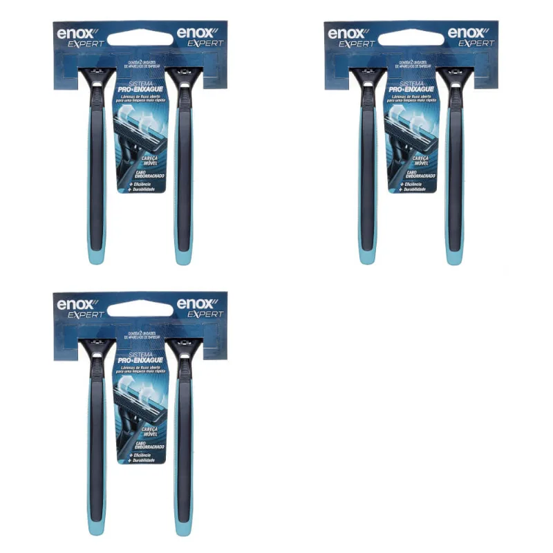 Enox Expert Aparelho De Barbear Masculino C/2 (Kit C/03)