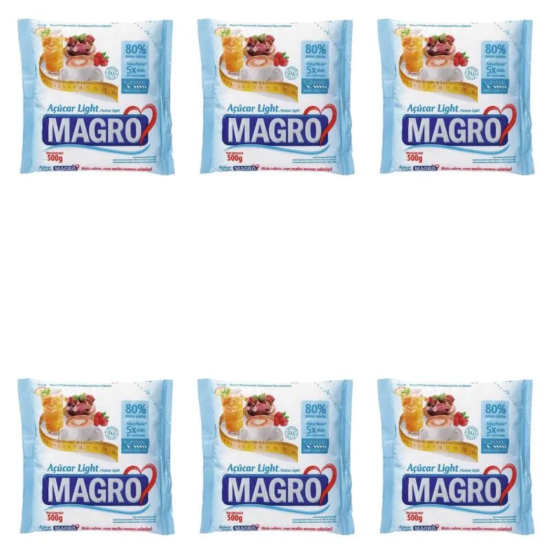 Magro AÇUcar Light 500g (Kit C/06)