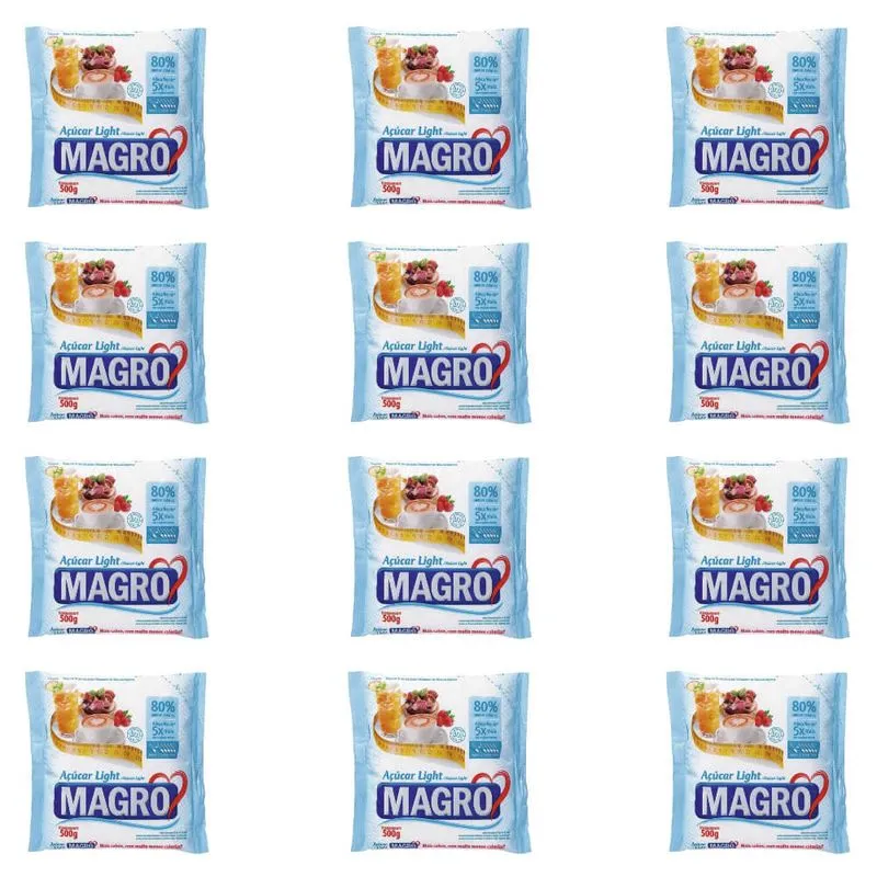Magro AÇUcar Light 500g (Kit C/12)