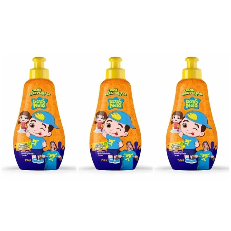 Cia Da Natureza Luccas Neto Cachos Creme P- Pentear 250ml (Kit C-03)