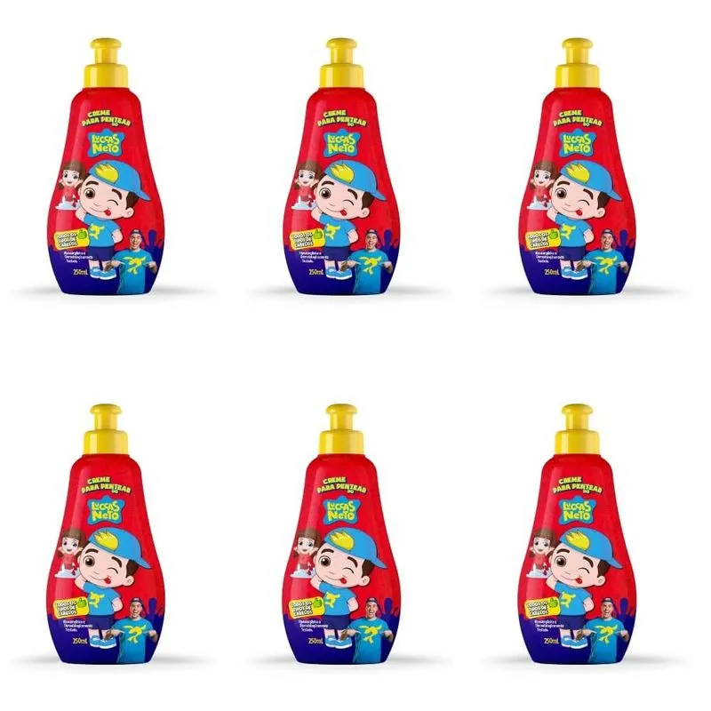 Cia Da Natureza Luccas Neto Todos Cabelos Creme P- Pentear 250ml (Kit C-06)