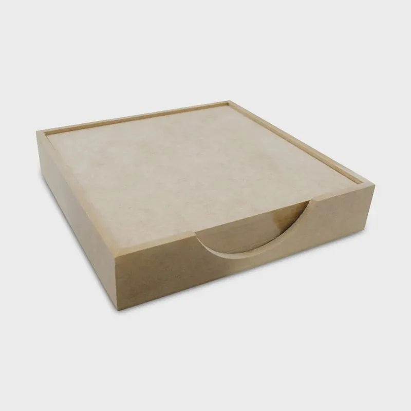 Porta Copos com 6 Bases de mdf Madeira Crua - Tamanho: 10 x 10 x 04 cm