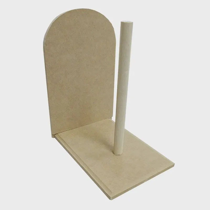 Porta Papel Toalha de mdf Madeira Crua - Tamanho: 12 x 15 x 21 cm