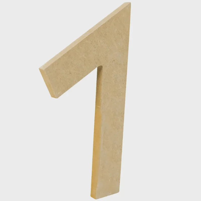 Número de mdf Madeira Crua - Tamanho: 20,5 x 10,5 x 1,0 cm - Modelo: 1