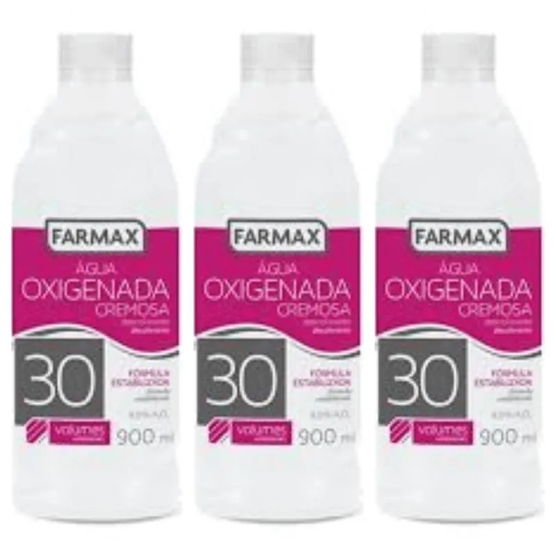 Farmax AGua Oxigenada Cremosa 30vol 900ml (Kit C-03)