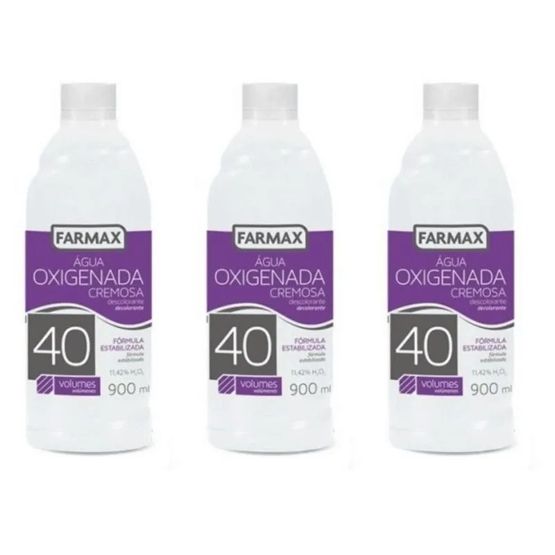 Farmax AGua Oxigenada Cremosa 40vol 900ml (Kit C-03)
