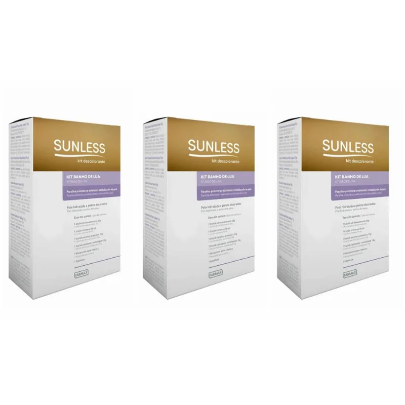 Farmax Kit Descolorante Banho De Lua Sunless C/ Parafina E Esfoliante (Kit C/03)