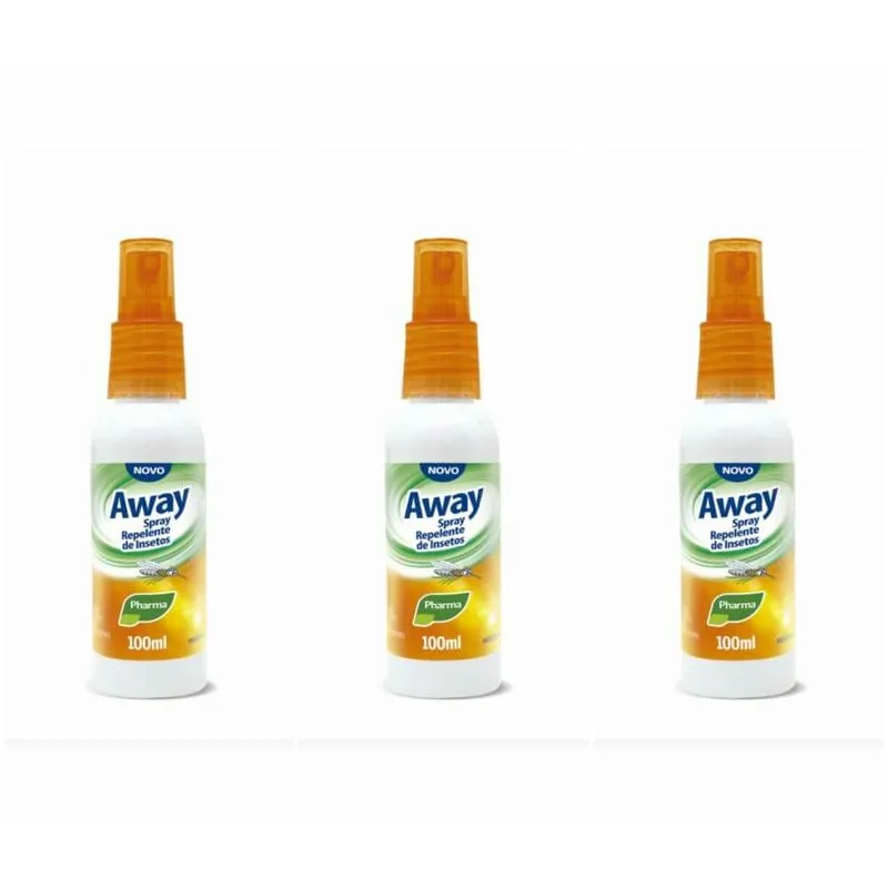 Pharma Away Repelente De Inseto Spray 100ml (Kit C/03)