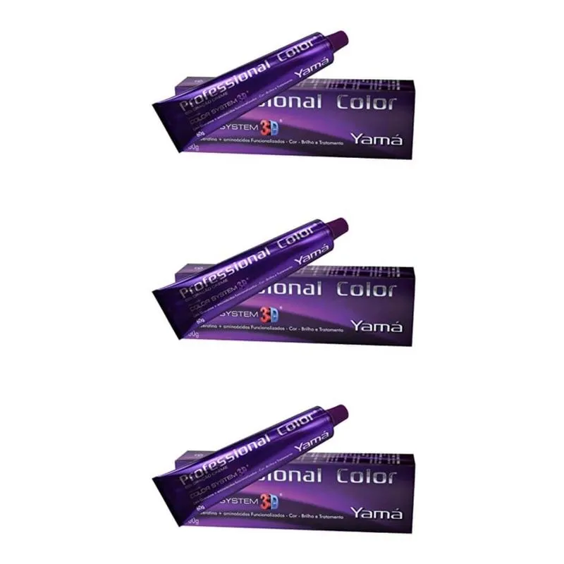 YamÁ Professional Color ColoraÇÃO Creme 10.32 Louro ClarÍSsimo Dourado Irisado 60g (Kit C/03)