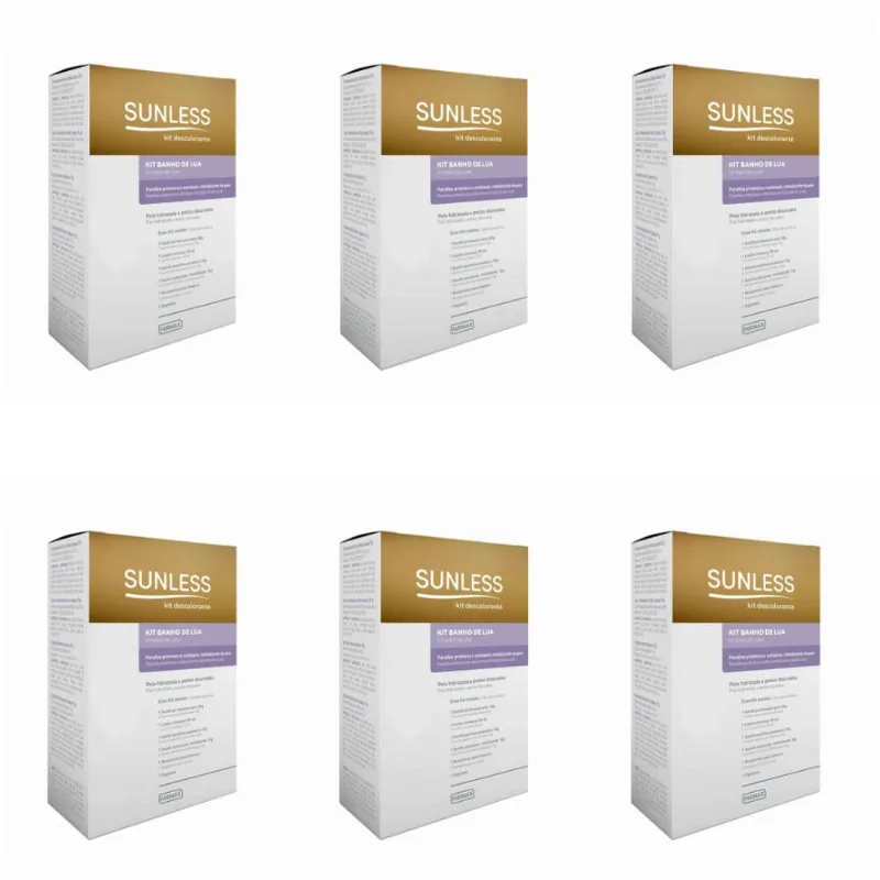 Farmax Kit Descolorante Banho De Lua Sunless C/ Parafina E Esfoliante (Kit C/06)