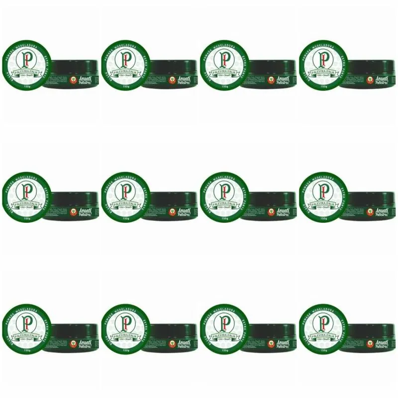 Yelsew Pomada Modeladora Extra Forte Efeito Back Palmeiras 150g (Kit C/12)