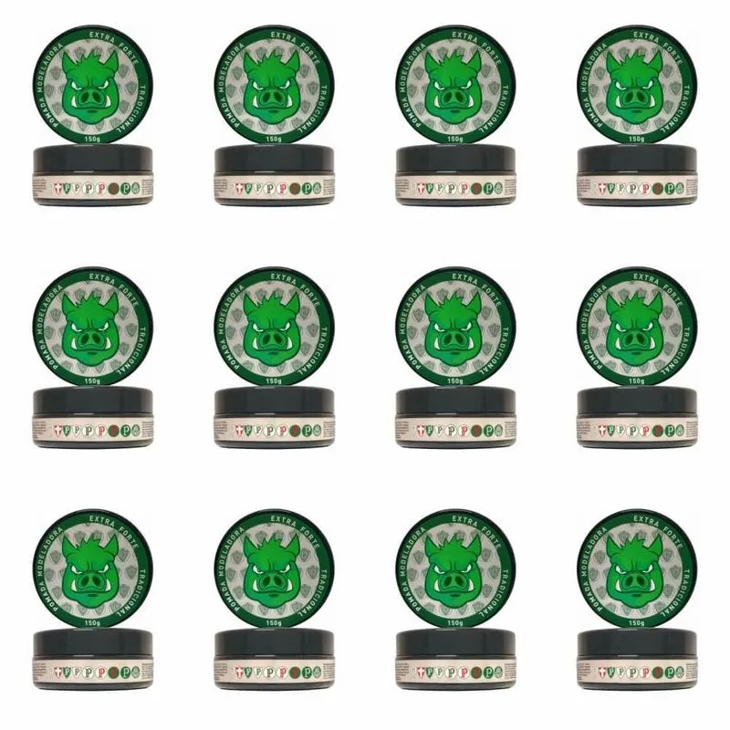 Yelsew Pomada Modeladora Extra Forte Tradicional Palmeiras 150g (Kit C/12)