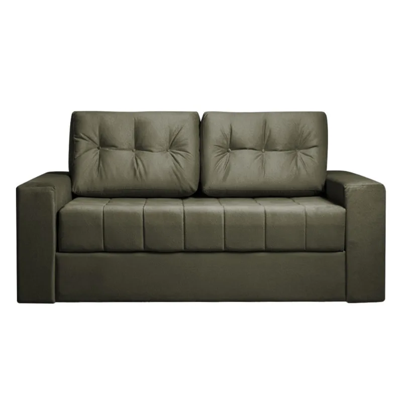 Sofá-Cama Murilo Veludo Cinza 1,82m